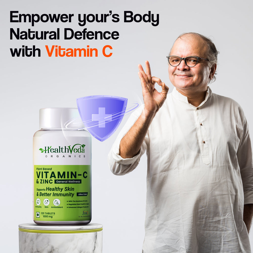 Health Veda Organics Natural Vitamin C Tablets For Skin & Health | Grocsy
