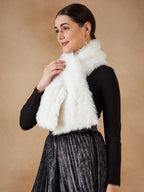 InWeave Women's Pure White Faux Fur Neck Warmer | Grocsy