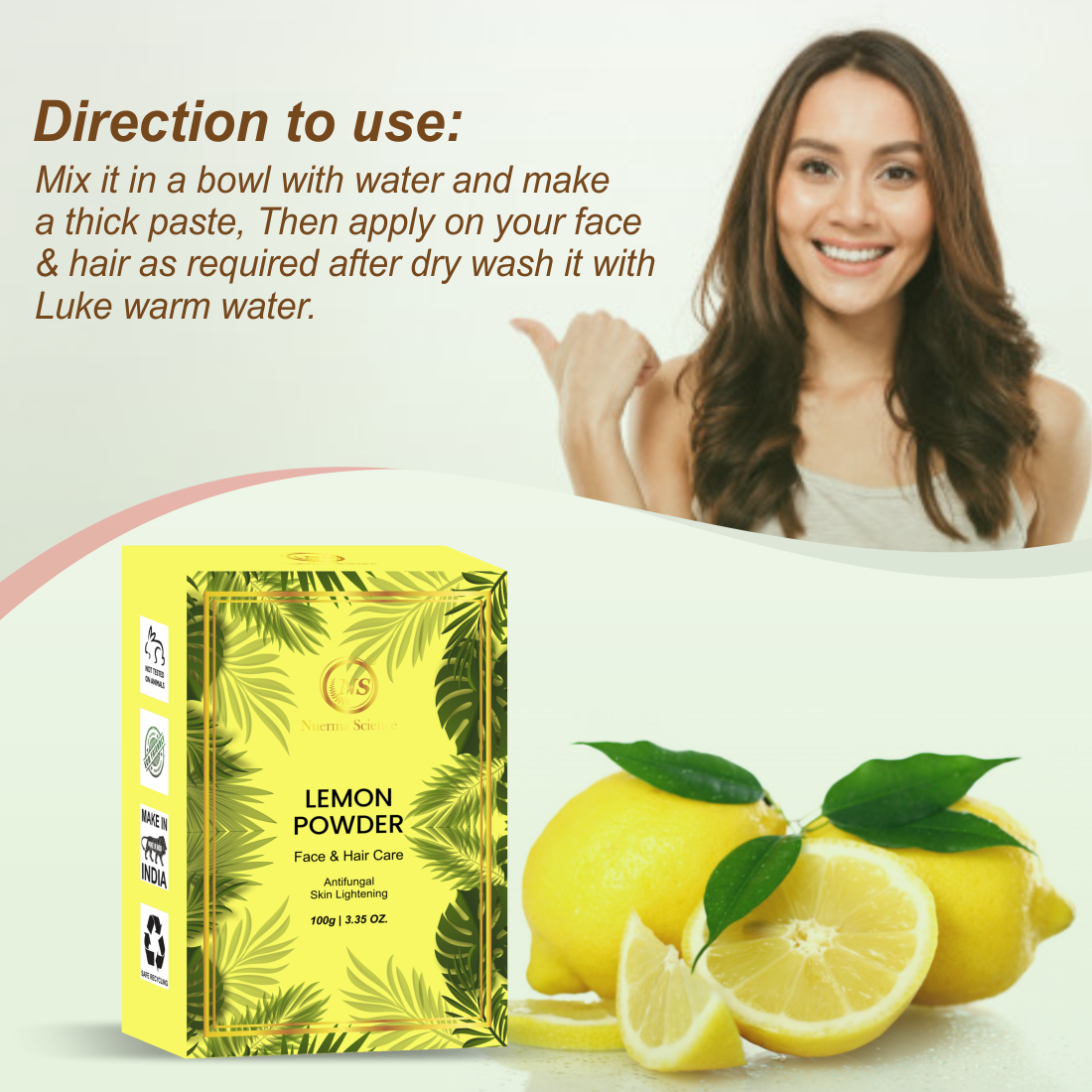 Nuerma Science Lemon Peel Powder For Skin & Hair | Grocsy
