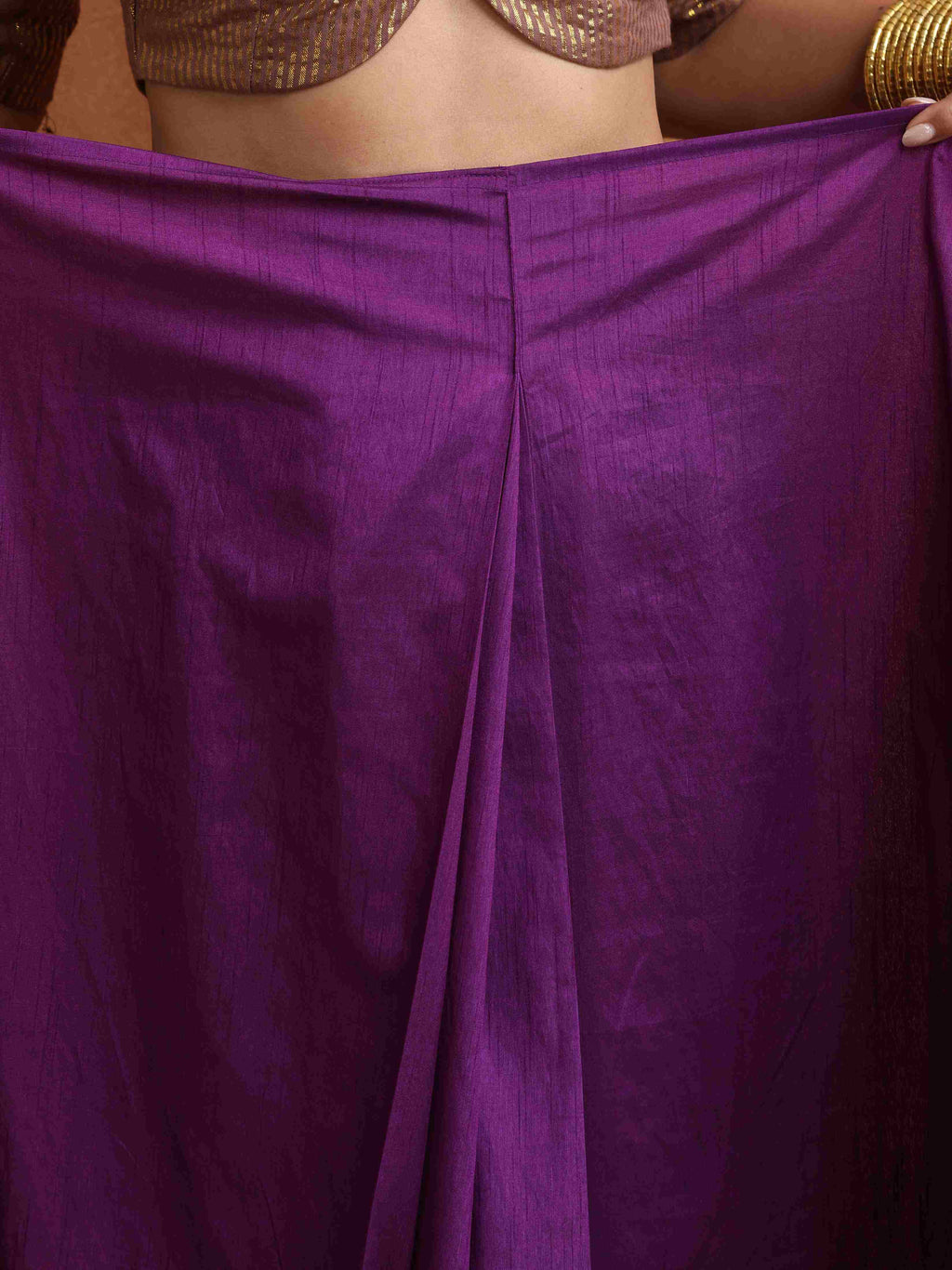 trueBrowns Purple Silk Ready To Wear Saree | Grocsy