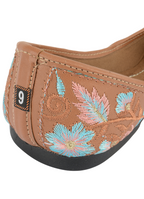 Desi Colour Women Indian Ethnic Footwear-Cushioned Peach Floral | Grocsy