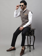Even Apparels Men's Beige Pure Wool Nehru Jacket | Grocsy