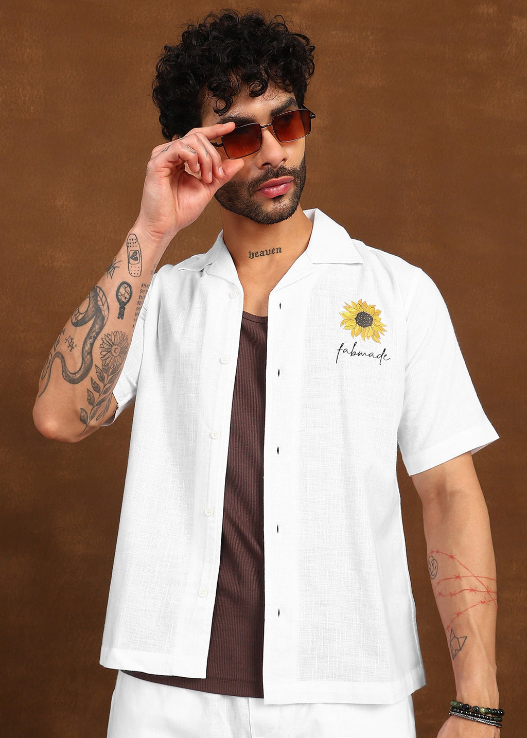Fabmade Sunbloom Ivory Shirt | Grocsy