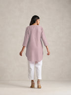 trueBrowns Pink Cotton Blend Short Kurta | Grocsy