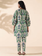 trueBrowns Green Cotton Ikat Relaxed Co-ord Set | Grocsy