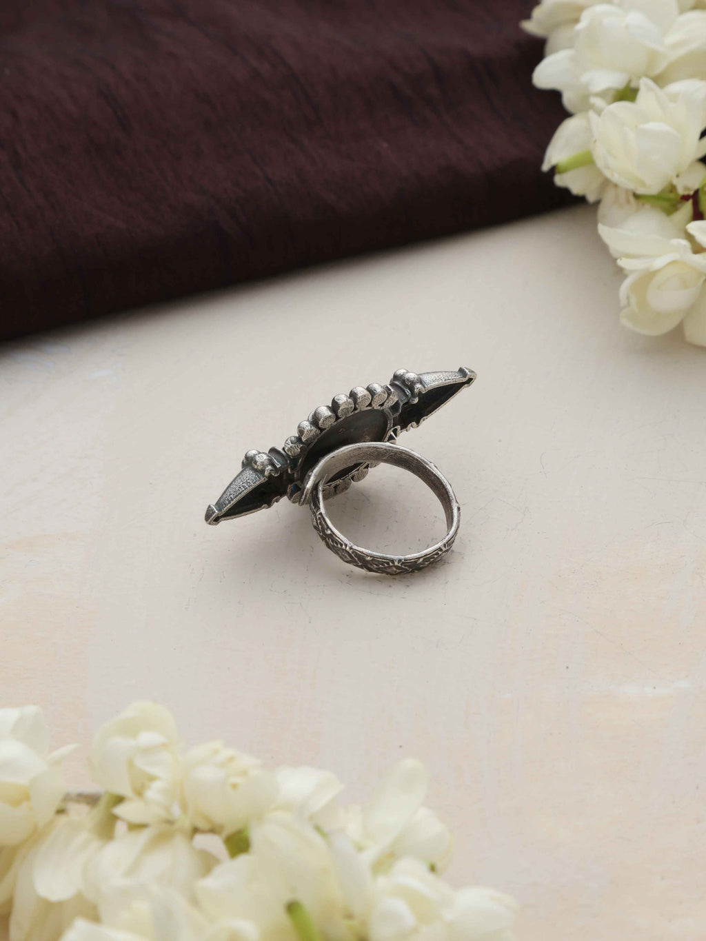 trueBrowns Silver Tone Ghungroo Ring | Grocsy