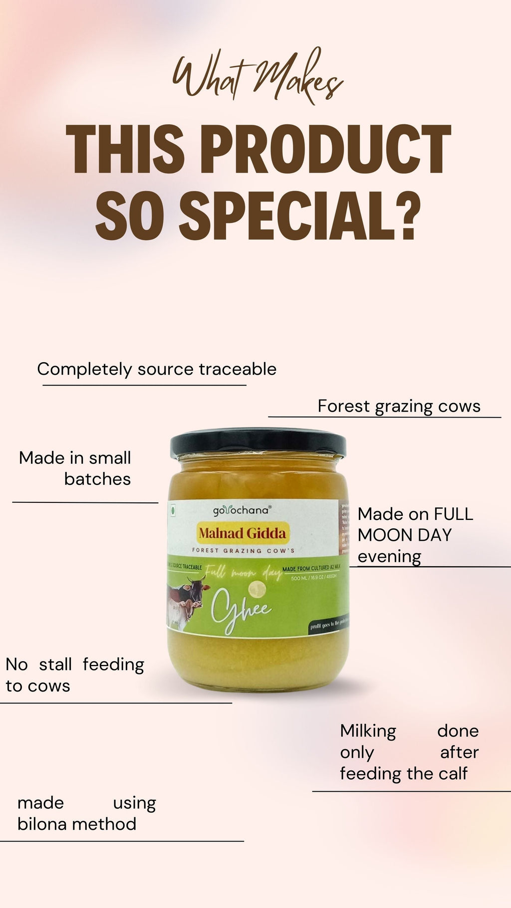 Gorochana 100% Source Traceable Desi Malnad Gidda A2 Full Moon Day Bilona Cow Ghee | Pure Ghee | Organic Ghee - Limited Time Offer - Swadesiicart
