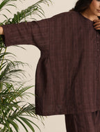 trueBrowns Cola Cotton Dobby Relaxed Co-ord Set | Grocsy
