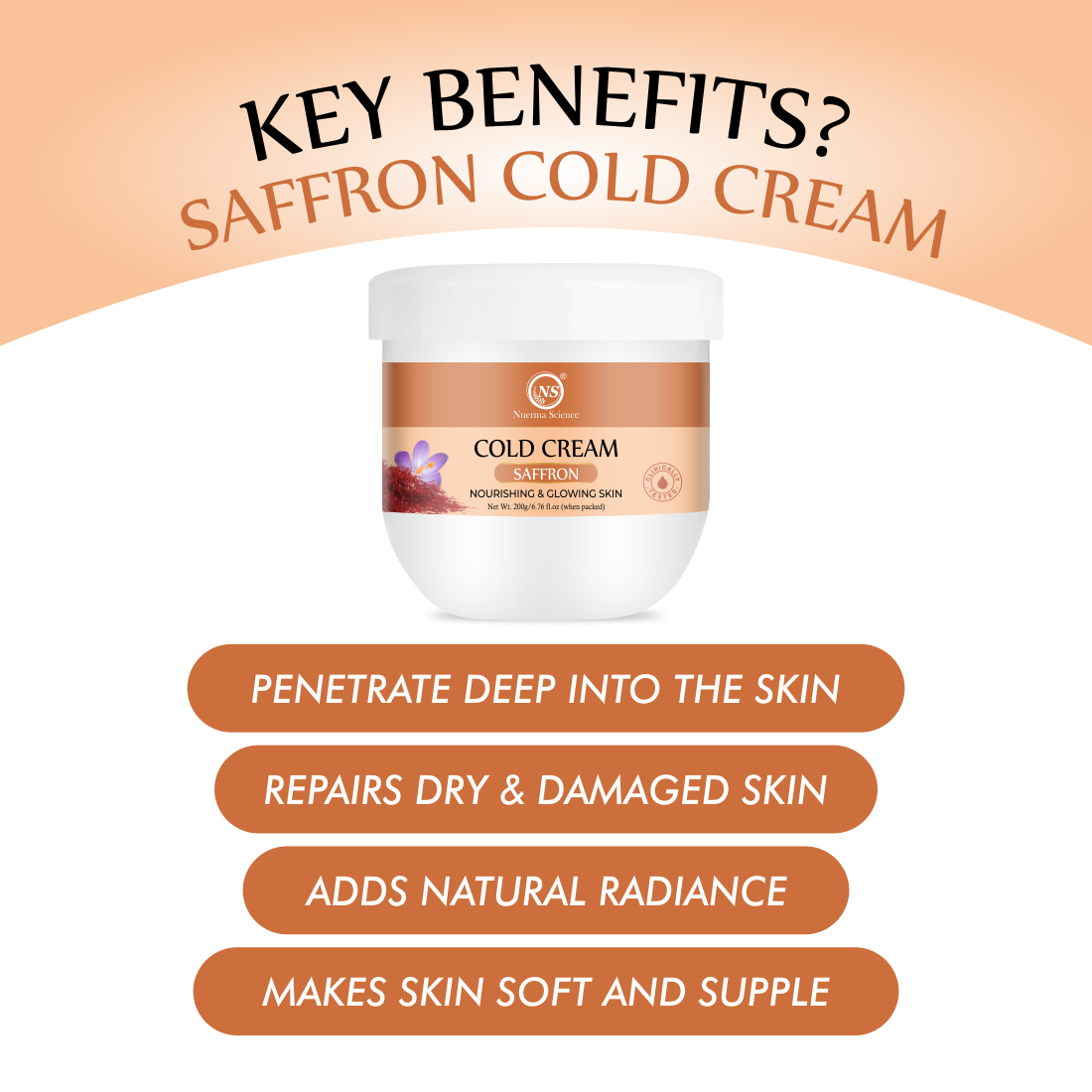 Nuerma Science Saffron Cold Cream For Nourishing & Glowing Skin | Grocsy
