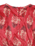 Ahalyaa Girls Floral Printed Velvet Ready to Wear Kids Lehenga Choli | Grocsy