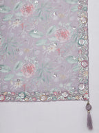 House of Panchhi Mauve Chiffon Sequins And Thread Embroidery Lehenga Choli & Dupatta | Grocsy