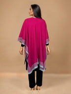 trueBrowns Pink Woollen Kaftan Cape | Grocsy