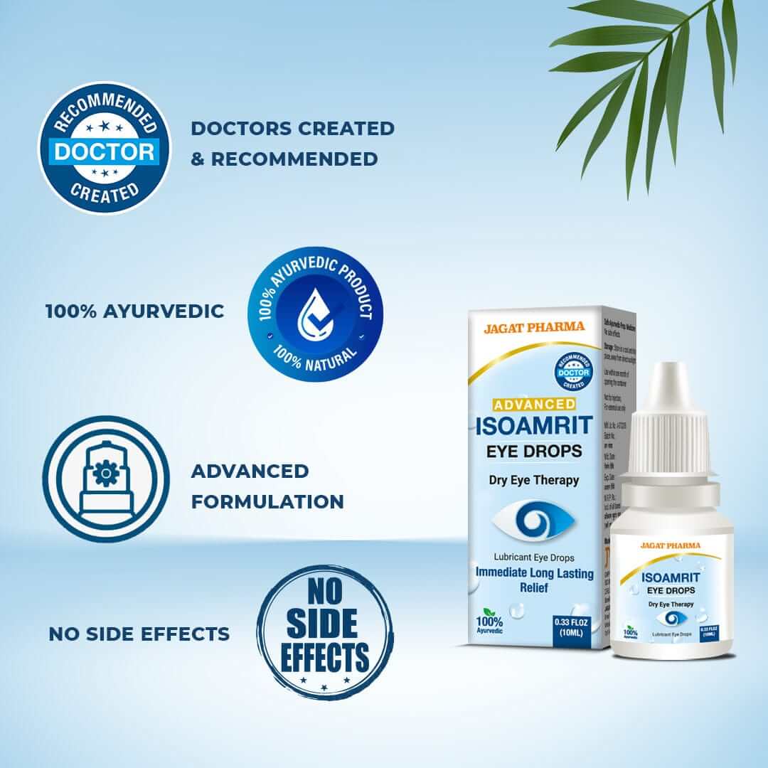 Jagat Pharma ISOAMRIT Ayurvedic Eye Drops for Dry Eyes- 10ml | Grocsy