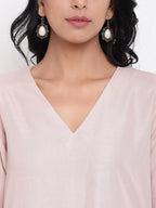 trueBrowns Linen Cotton Rose Kurta Pant Set | Grocsy