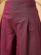 InWeave Women's Pink Wine Handloom Palazzo | Grocsy