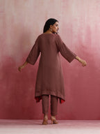 trueBrowns Brown Modal High low Kurta Set | Grocsy