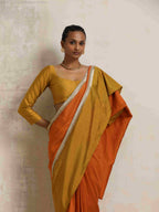trueBrowns Orange Silk Ready To Wear Saree | Grocsy
