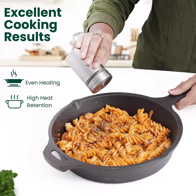 The Indus Valley CASTrong Cast Iron Cookware Set: Tadka Pan + Cast Iron Tawa With Handle (Pre Seasoned) + Cast Iron Kadai Wok Model + Cast Iron Fry Pan, Kitchen set for Home, 100% Pure, Toxin-free | Grocsy