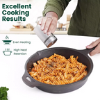 The Indus Valley CASTrong Cast Iron Cookware Set: Tadka Pan + Cast Iron Tawa With Handle (Pre Seasoned) + Cast Iron Kadai Wok Model + Cast Iron Fry Pan, Kitchen set for Home, 100% Pure, Toxin-free | Grocsy