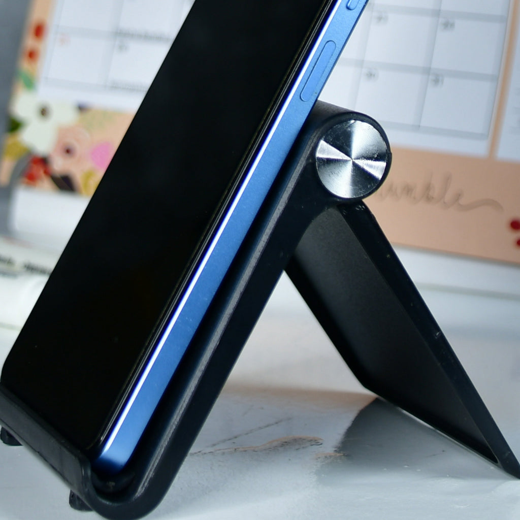 Sowpeace Trendy Adjustable Silver Tablet Stand with Black Hinges | Grocsy
