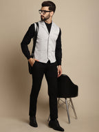 Even Apparels Men's Grey Waistcoat with Notched Lapel | Grocsy