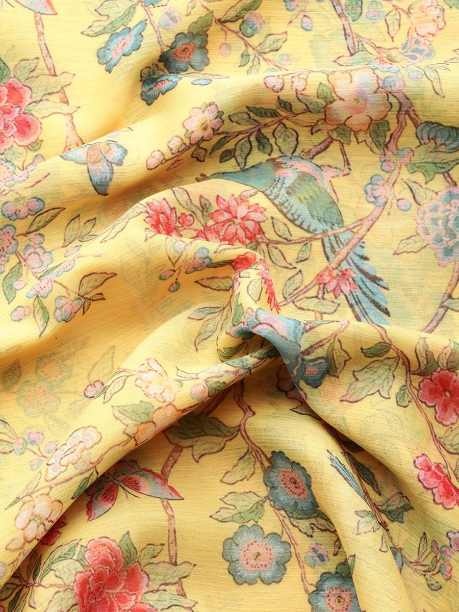 Ahalyaa Floral Poly Chiffon Saree | Grocsy