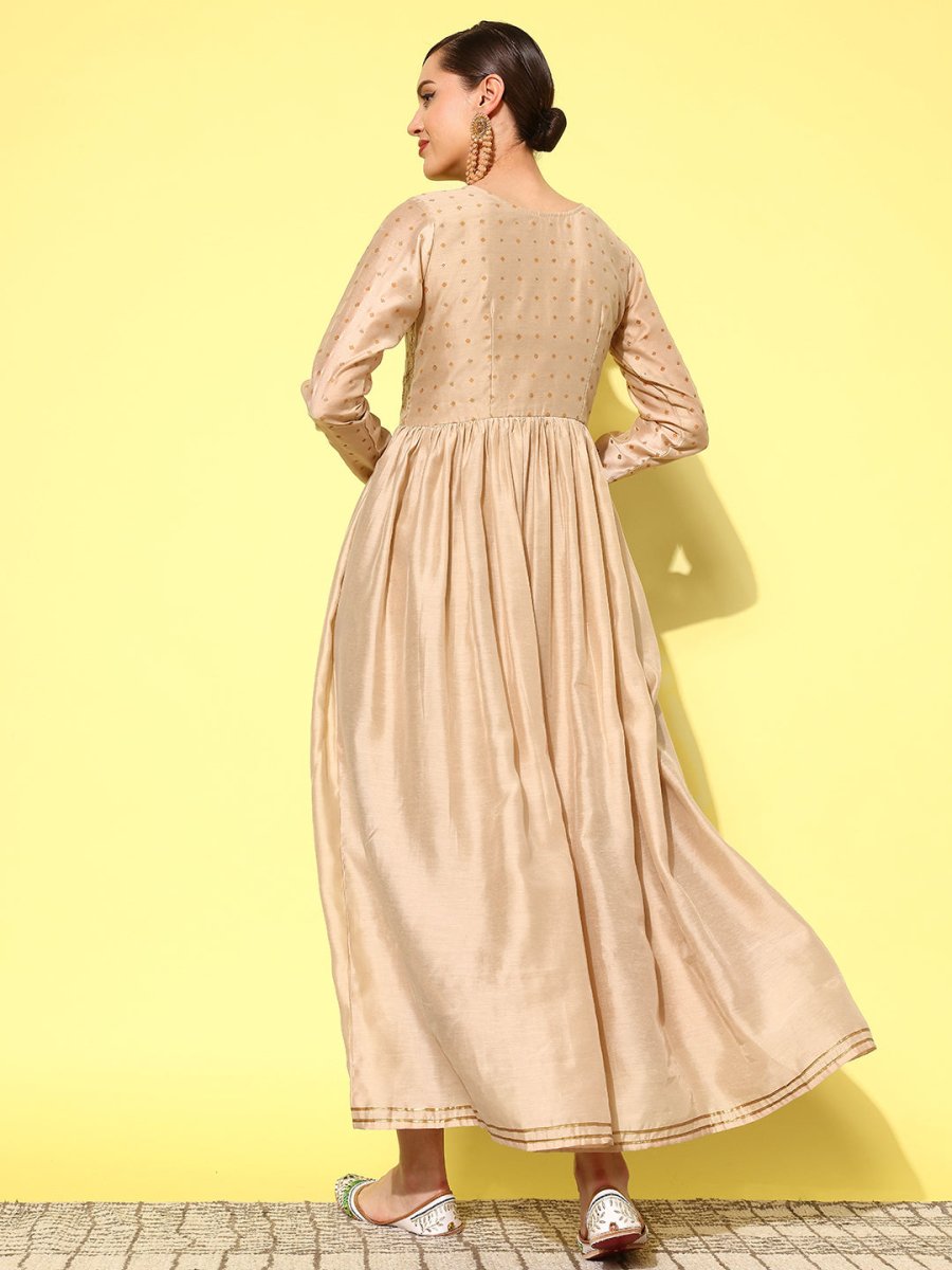 Ahalyaa Floral Embroidered A-Line Maxi Dress | Grocsy