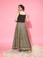Ahalyaa Chevron Printed Maxi Ethnic Dress | Grocsy