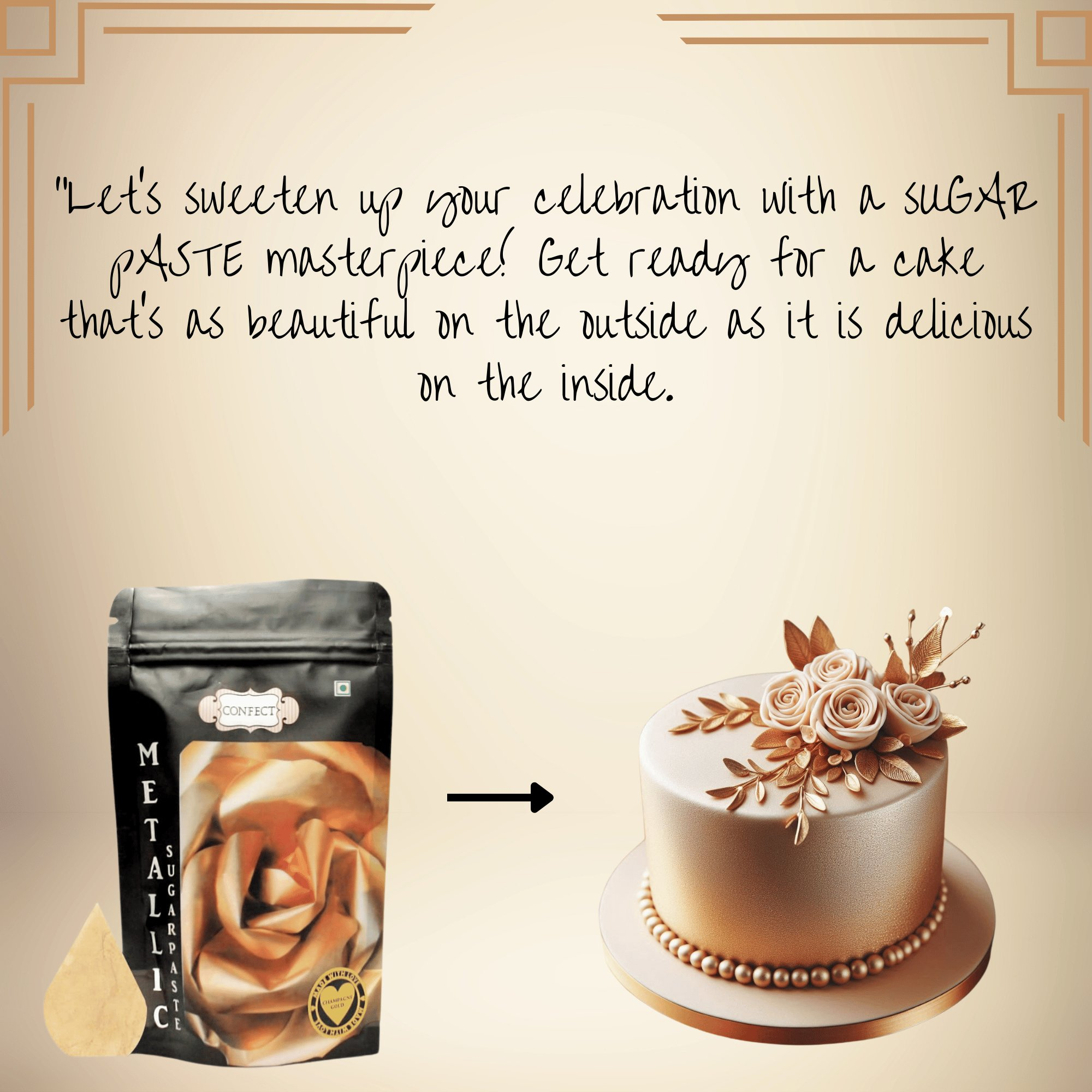 Confect Champagne Gold | Edible Sugar Paste | Grocsy
