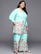 Ahalyaa Women Plus Size Tunic with Palazzos | Grocsy