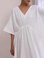 trueBrowns White Dobby Kaftan Dress | Relove | Grocsy