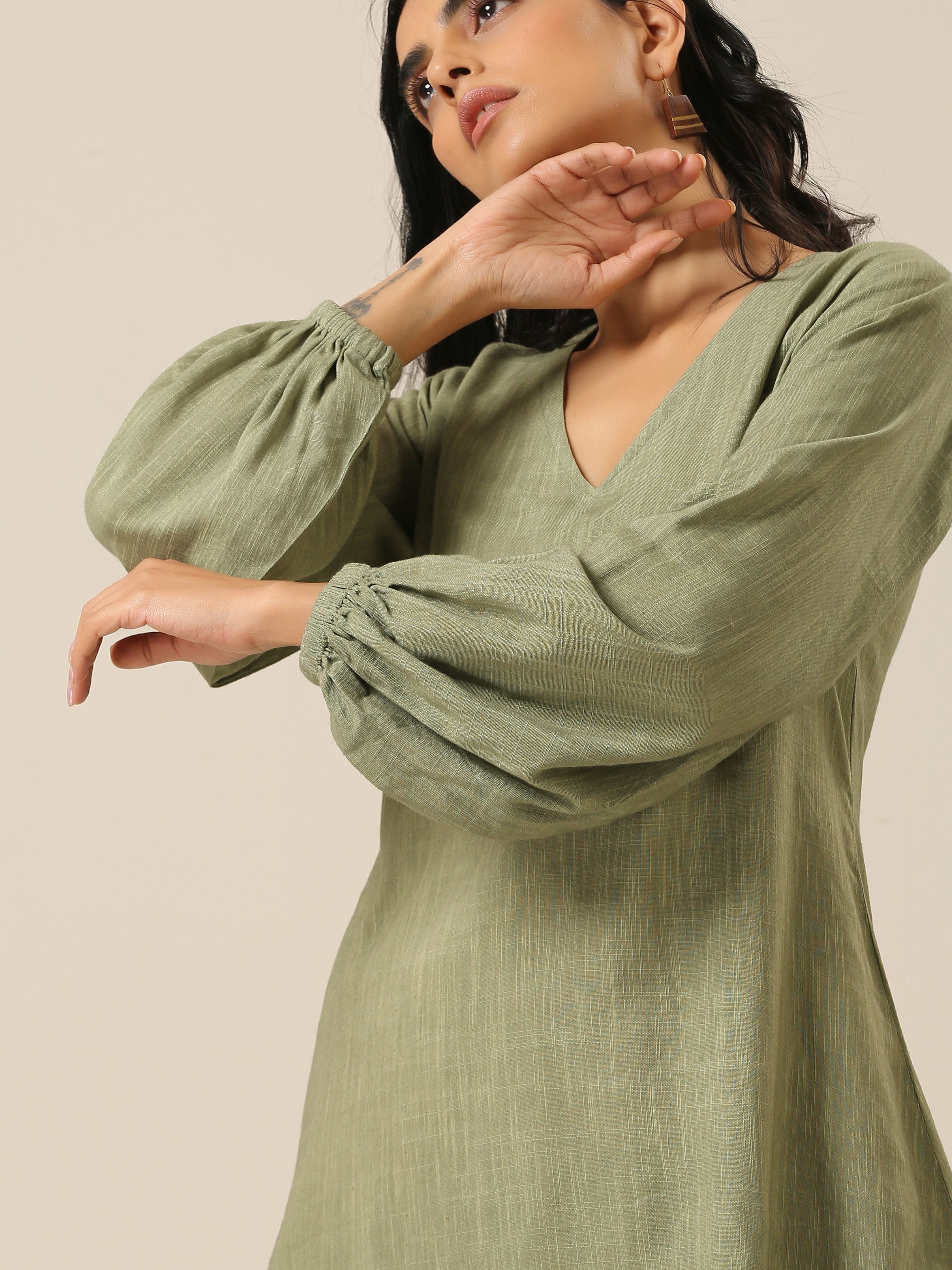 trueBrowns Sage Slub Textured Short Co-Ord Set | Grocsy