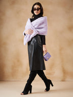 InWeave Women's Mauve Fur Cape | Grocsy