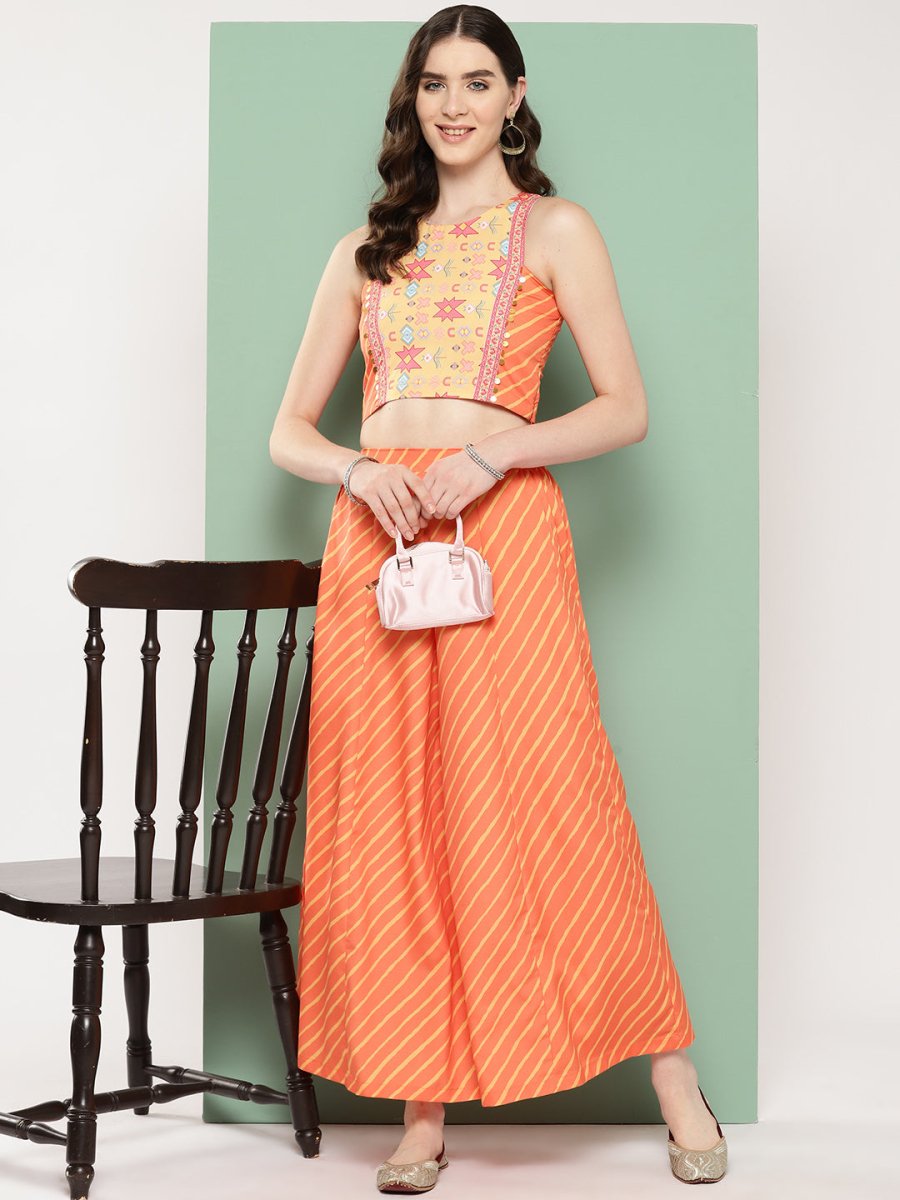Ahalyaa Geometric Printed Ethnic Co-Ords | Grocsy