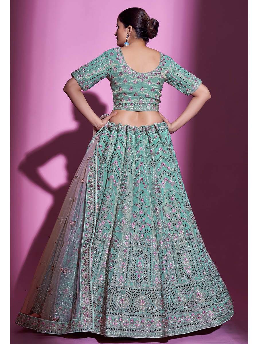 Myra Blue Gota Silk Embroidered Designer Lehenga Choli | Grocsy