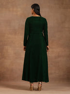 trueBrowns Green Velvet Dress | Grocsy