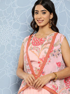 Ahalyaa Floral Printed Ethnic Co-Ords With Jacket | Grocsy