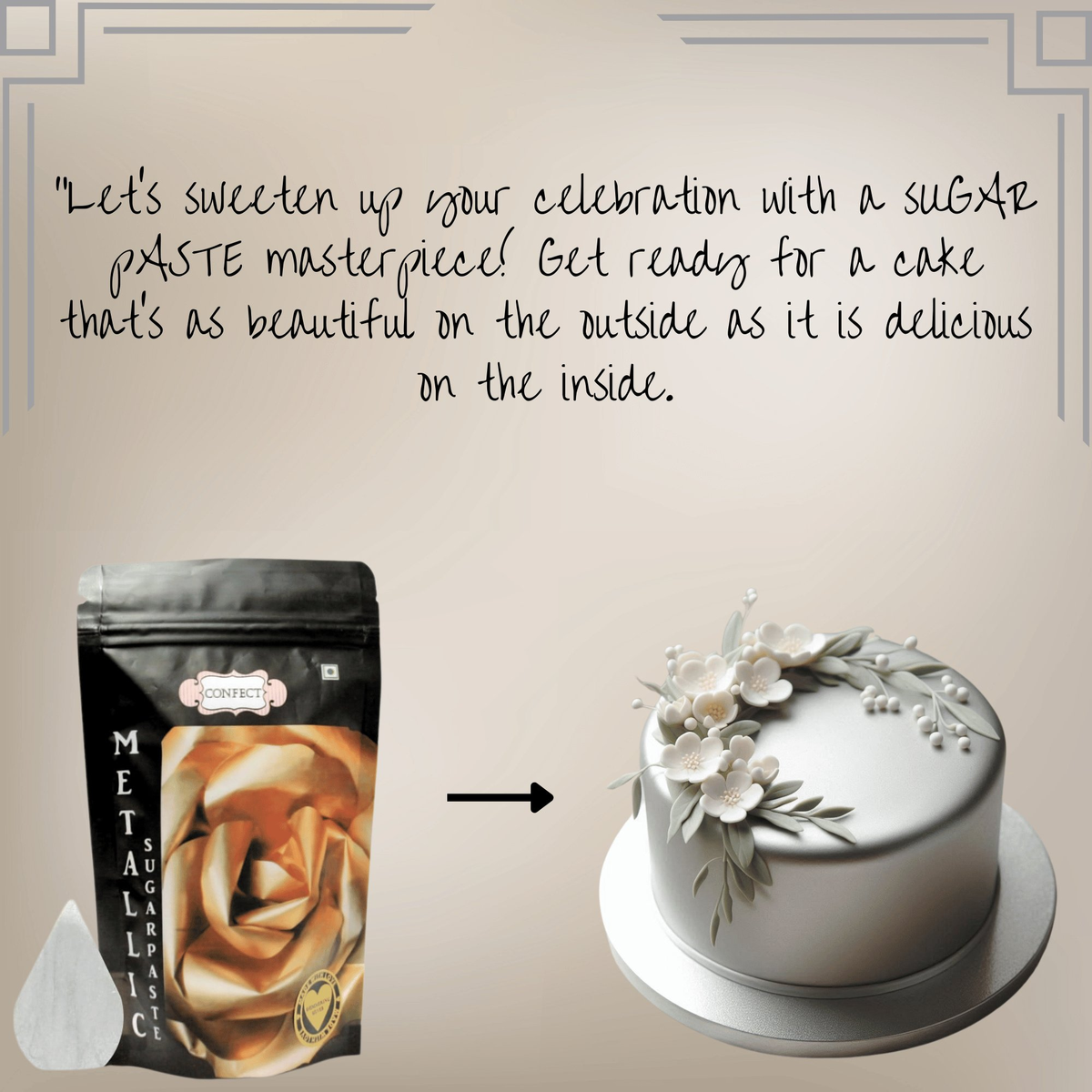 Confect Shimmering Silver | Edible Sugar Paste | Grocsy