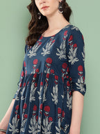 InWeave Women's Indigo Boota Sharara Set | Grocsy