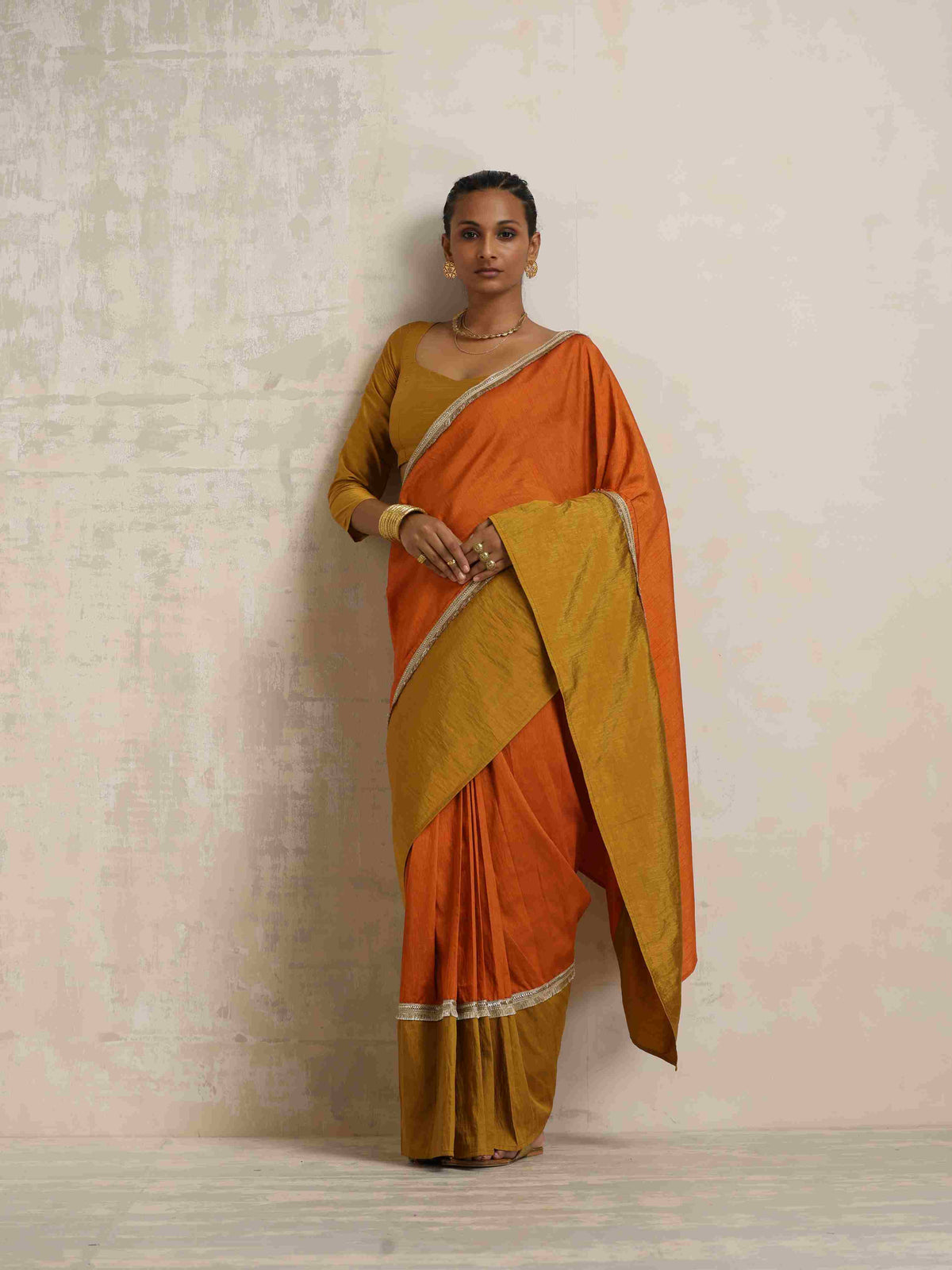 trueBrowns Gold Silk Blouse | Grocsy