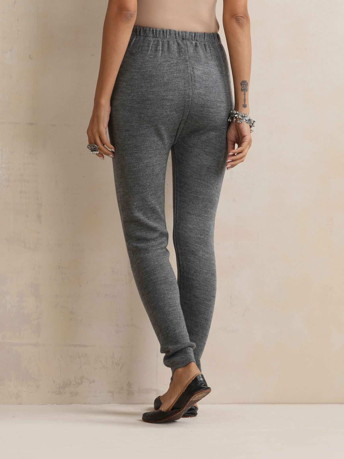 trueBrowns Grey Woollen Leggings | Grocsy