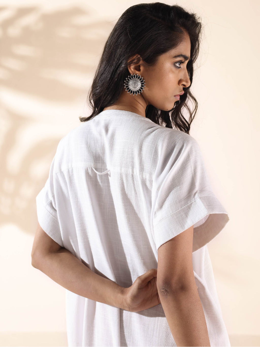 trueBrowns White Cotton Oversized Dress | Grocsy