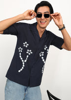 Fabmade Midnight Bloom Linen Shirt | Grocsy