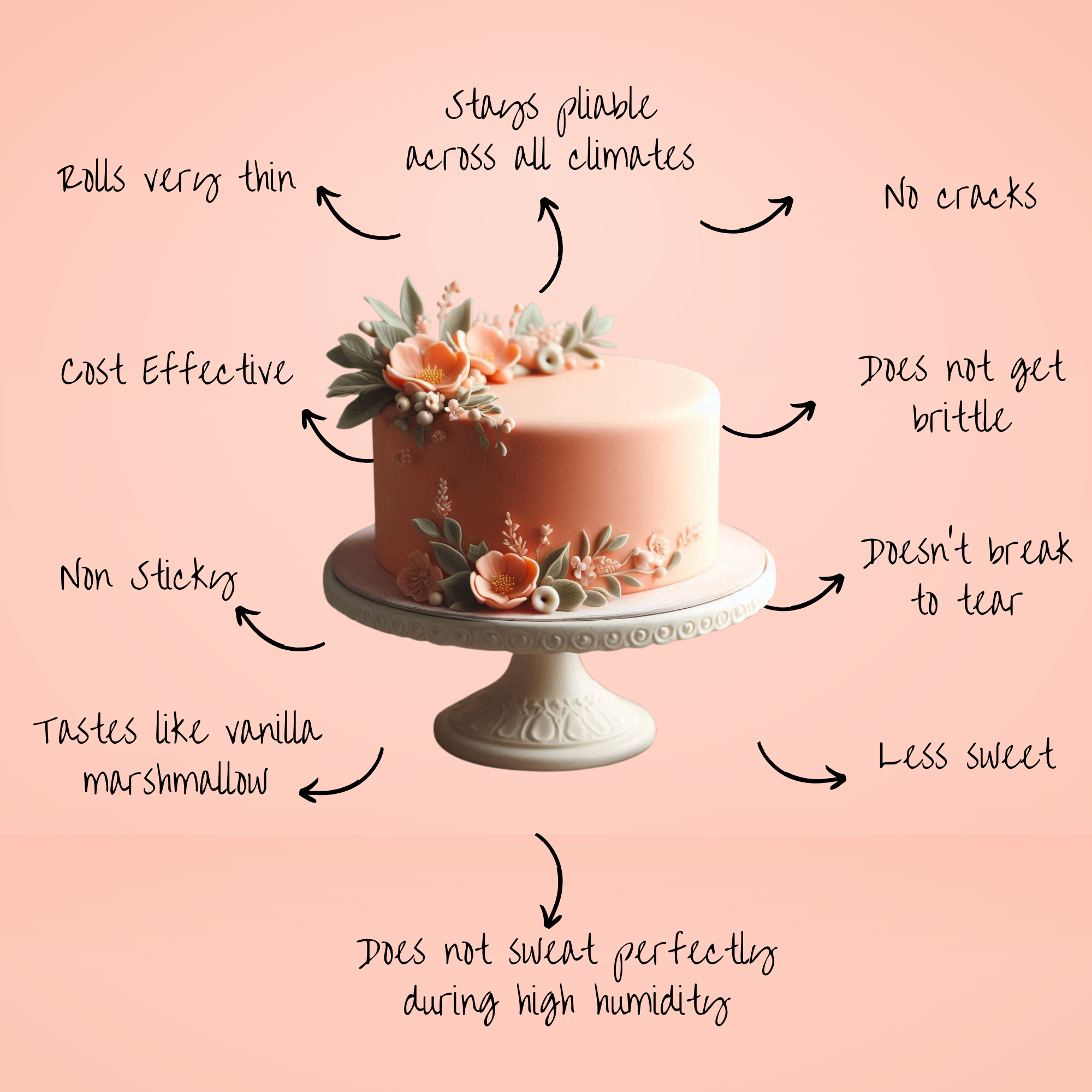Confect Peach Fondant | Edible Sugarpaste | Grocsy