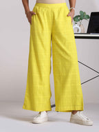 trueBrowns Lime Cotton Dobby V-Neck Co-ord Set | Grocsy