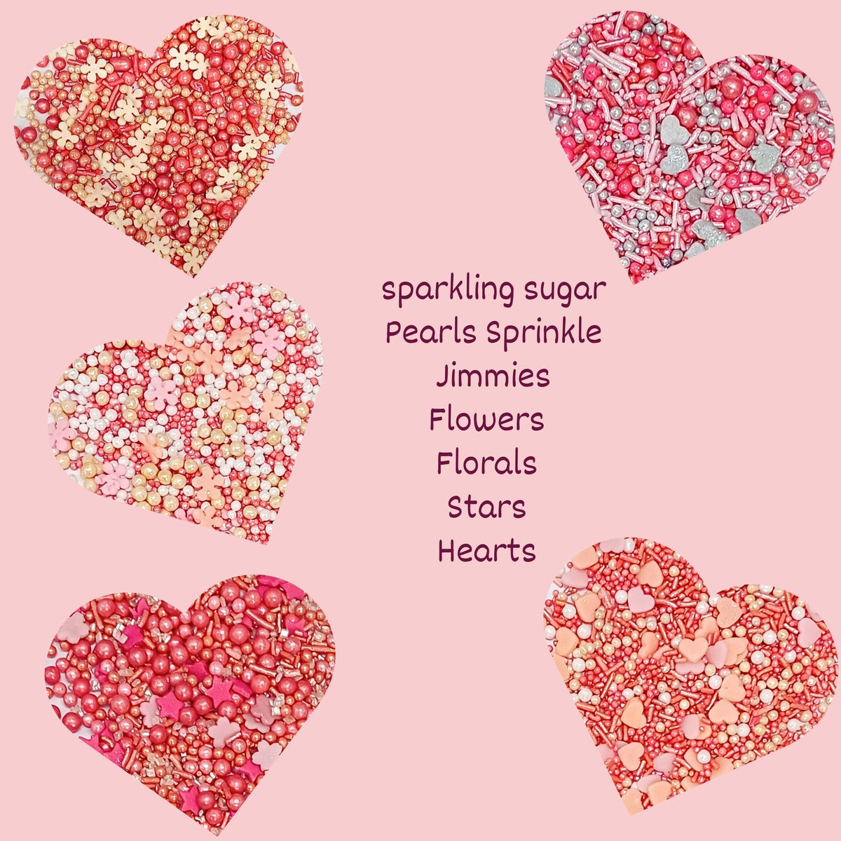 Confect Valentine Sprinkles | 15 Edible Decoration for Baking & Dessert | Grocsy