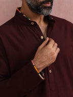 trueBrowns Men's Cola Mandarin Collar Kurta | Grocsy