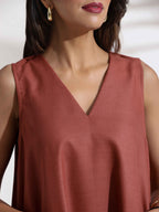 trueBrowns Pink Slub Dress | Grocsy