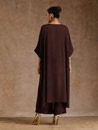 trueBrowns Cola Brown Modal Satin Oversized Kurta Set | Grocsy