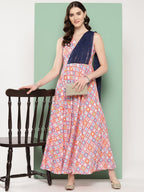 Ahalyaa Abstract Printed Empire Ethnic Dress | Grocsy